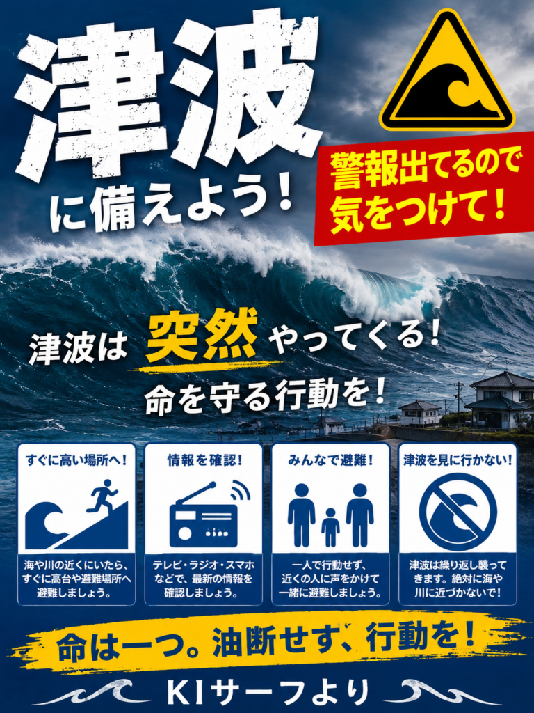 津波警報出てます🚨